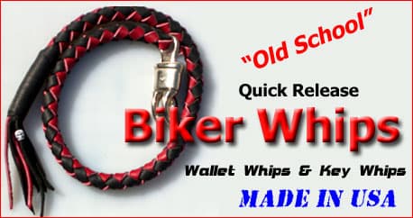 Chilhowee hand-braided Get-Back Biker Whip with quick-release panic snap